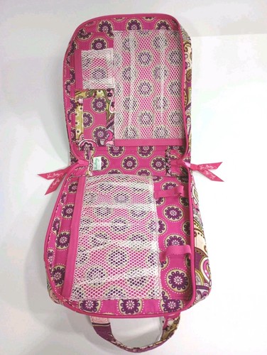 🌺Vera Bradley Very Berry Paisley Travel Organizer Hot Pink Tech Bag Makeup Case - Picture 9 of 16
