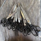 Lot Of 13 Vintage Black Handle Sewing Fabric Craft Scissors