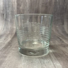 Jameson Black Barrel Rocks Glass Clear 3.5” Height Lowball