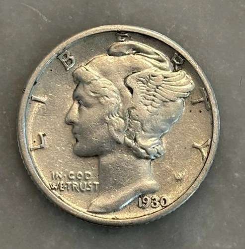 1930-P Mercury Dime - VF - Very Fine - 90% Silver