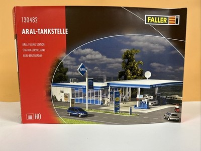 FALLER 130482 ARAL FILLING STATION BUILDING KIT (NEW) - HO SCALE 1:87 WITH XTRAS