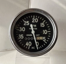 AC Tach Tachometer 4000 RPM Hour Meter mechanical Car Marine Boat Gas Diesel
