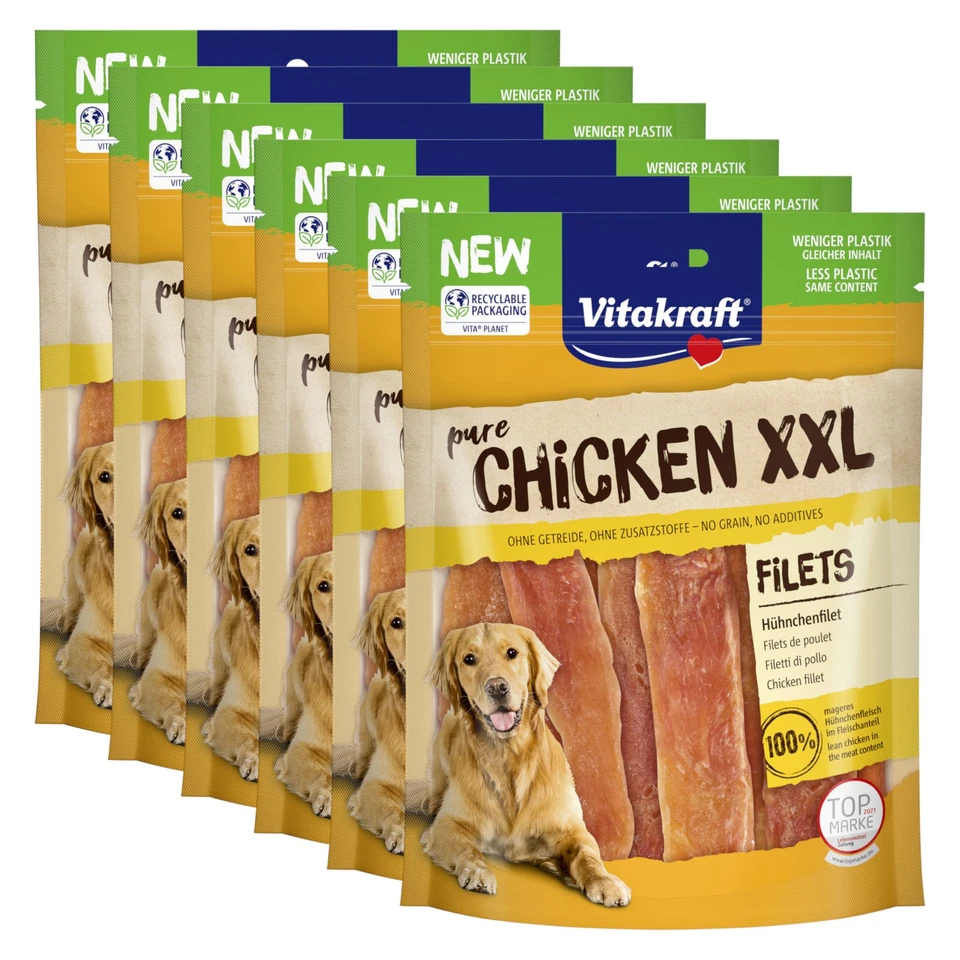 Vitakraft Hundesnack Chicken XXL Hühnchenfilet - 6 x 250g - Leckerli Hunde Snack