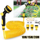 10M/20M Flexible Expandable Garden Water Hose Pipe Car Wash W/ Spray Nozzle Gun