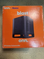 onn. Roku 150W Wireless Subwoofer Home Theater System Black, NEW