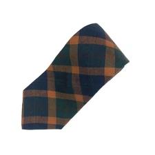 Vintage GANT Wool Blend Plaid Tie Navy Green Rust Tartan Made in USA Necktie