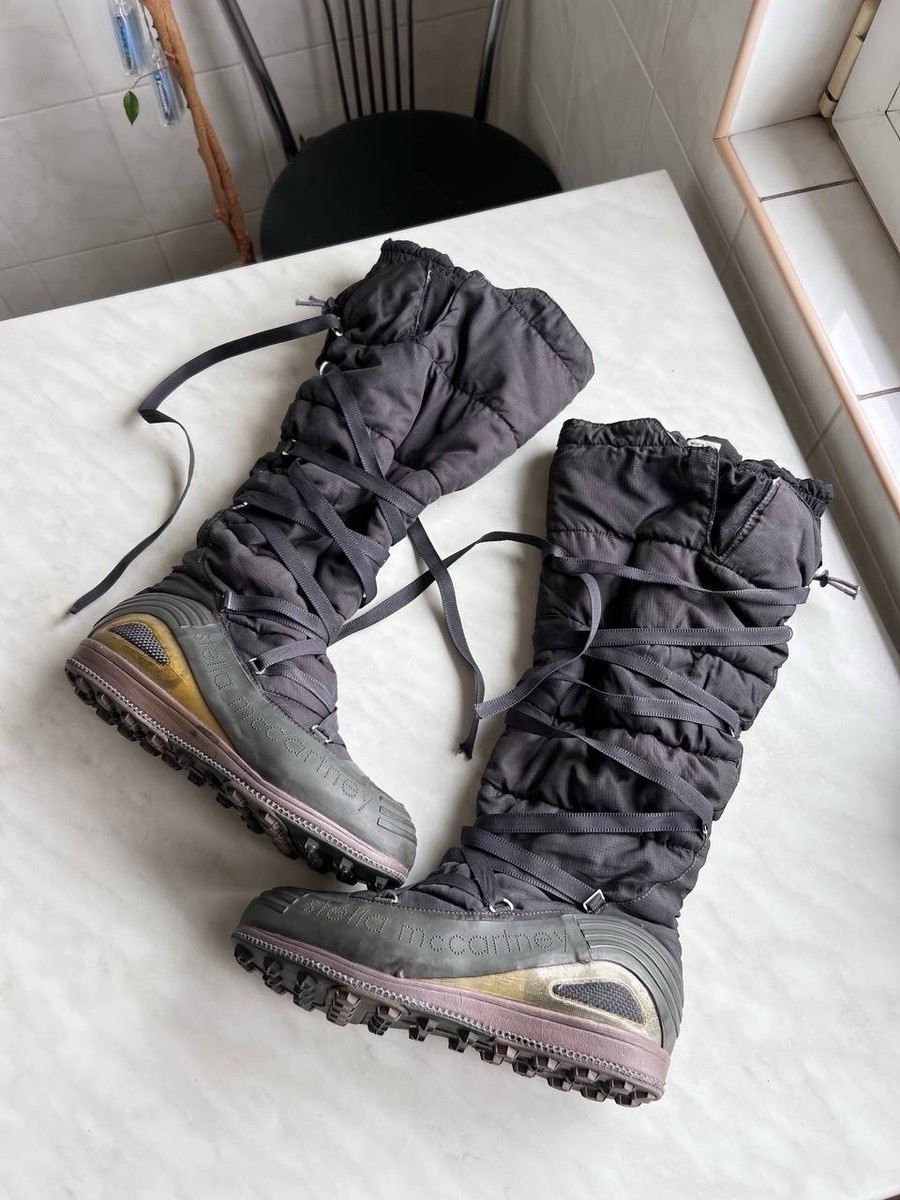 2005 ADIDAS BY STELLA MCCARTNEY Womens High Lace-Up Boots Black