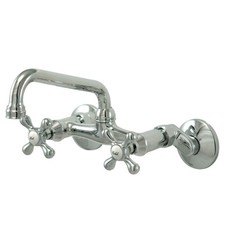 Kingston KS213C Wall Mount Bridge Kitchen Faucet, Polished Chrome