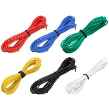 MECCANIXITY 26 Gauge 26AWG, 4.92ft, Black, Red, Blue, Green, Yellow, White 