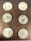 90% Silver Lot of 6 Washington Quarters for Silver Content, US Coins