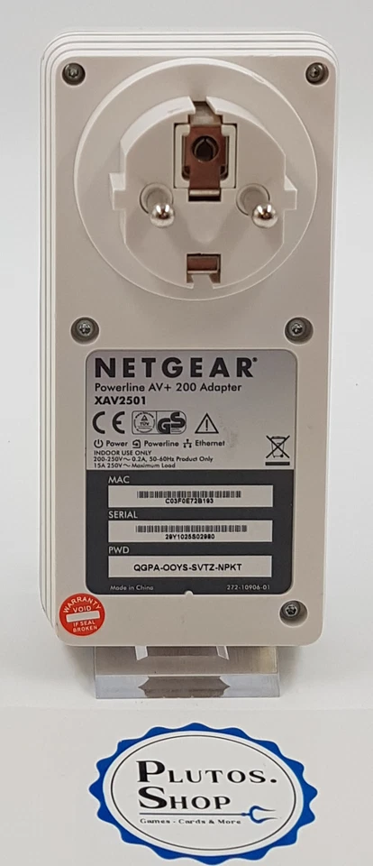 Netgear Powerline XAV2501 Netzwerk LAN Adapter 200Mbps Powerlan dLan - Bild 2 von 3