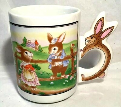 Vintage Avon Cup Easter Treats Bunny Rabbits Coffee Mug Tea New Original Box