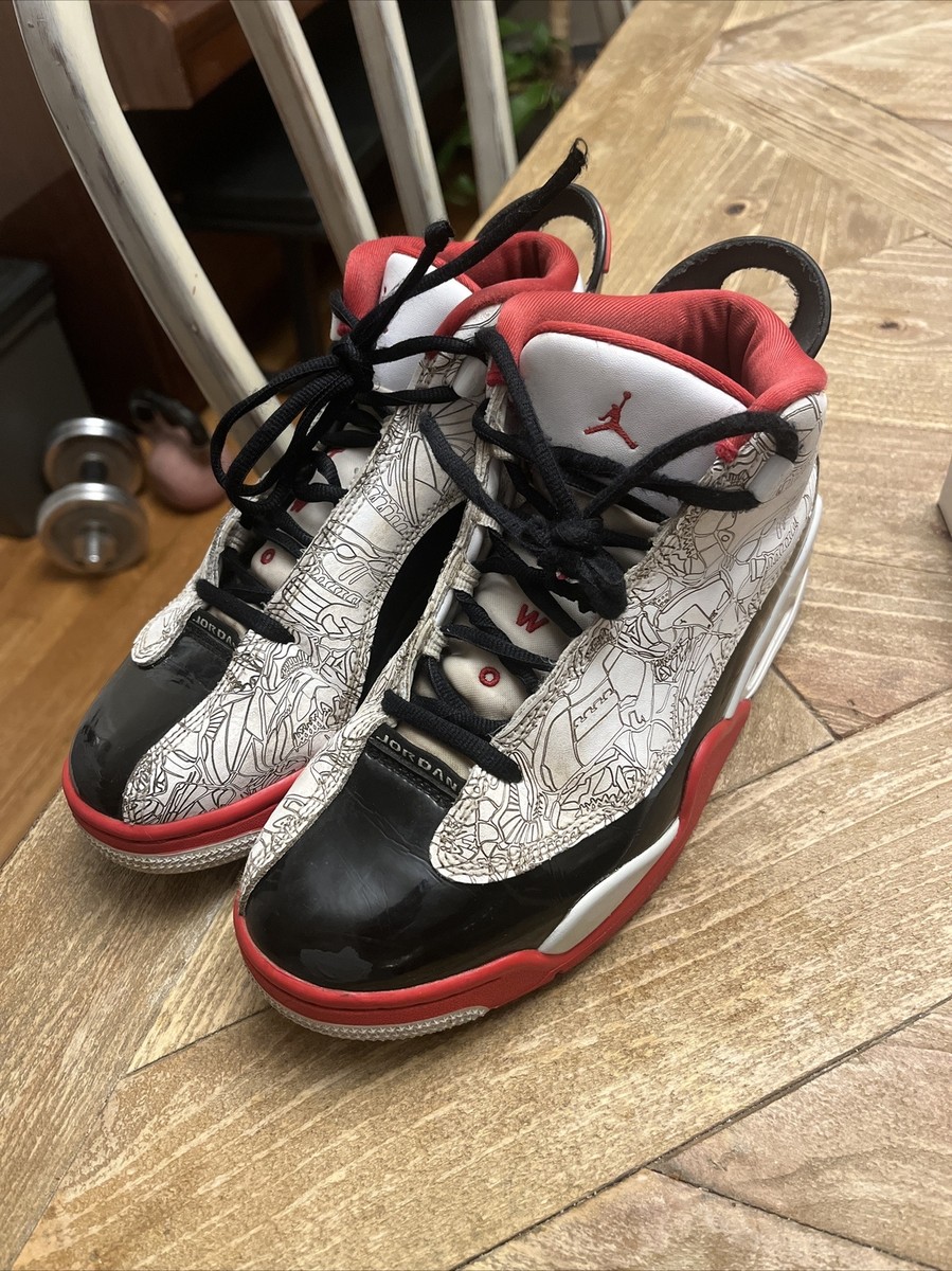 Jordan Dub Zero Varsity Red White Black Sneakers Size 6Y US - As
