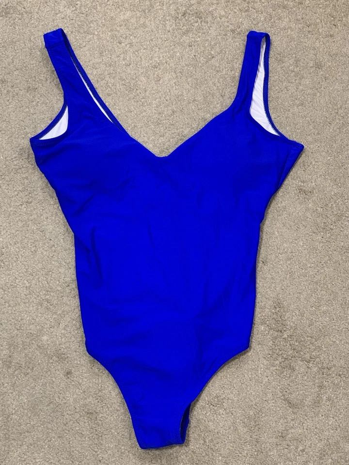 HyMeYou Einteiler Badeanzug Damen Größe XL Electric Blue breite Träger hoch geschnitten sexy