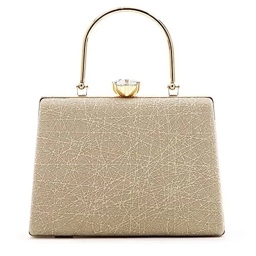 Luxury Gold Women Party Evening Bag For Women Metal Handle Clutch Bag  Handbag Purse Chain Shoulder Crossbody Bag Mini Box Bag