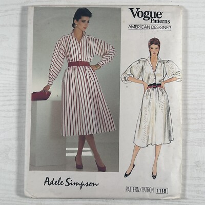 Vogue Schnittmuster 1118 Misses Kleid Adele Simpson Größe 8-10-12 U/C FF