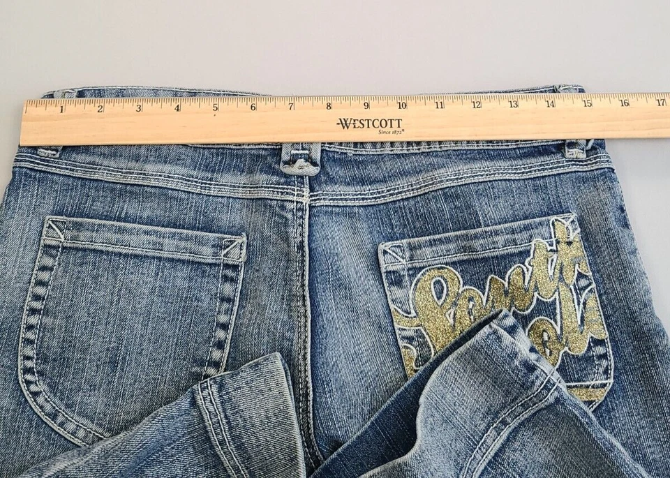 Pantalones Cortos Southpole Mujer Talla 7 Azul Bordado Denim Elegante Damas Foto 3 de 4