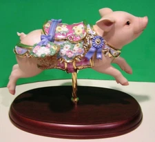 LENOX BLUE RIBBON PIG CAROUSEL sculpture - Horse - Hog -- -- NEW in BOX with COA