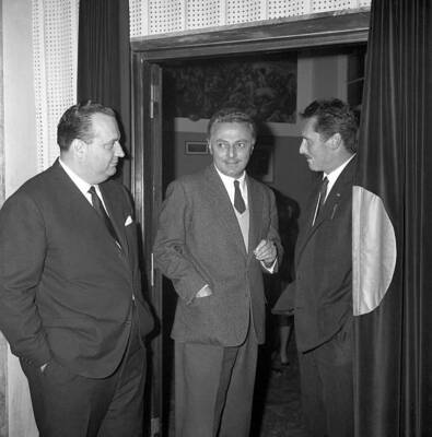 Italian director Dino Risi and film producer Mario Cecchi Gori 1960 OLD PHOTO