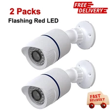 Dummy Fake Camera, Surveillance Security CCTV Dome Camera, Indoor Outdoor,2 Pack