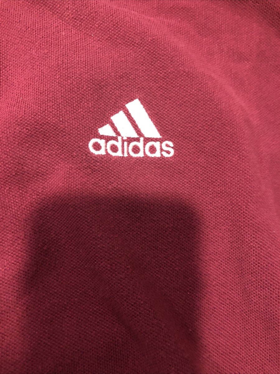 Vintage 1990s-2000s Adidas Maroon Men's Polo Shirt XL RN