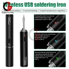 Portable 400mah Cordless Soldering Iron Temperature Adjustable USB Rechargeable