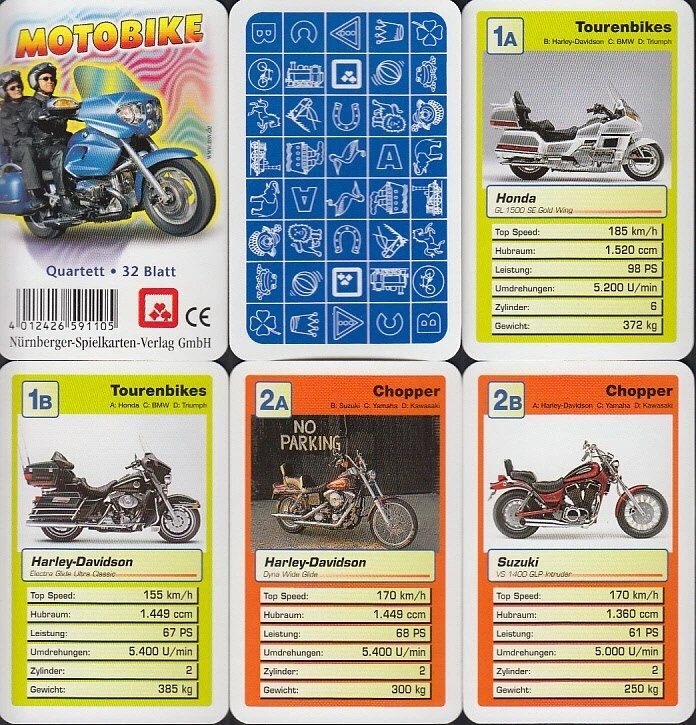 NSV Nürnberger Spielkarten "Motobike" 2004 (S, Quartett-Nr. 591105) Z 0- - Bild 1 von 1