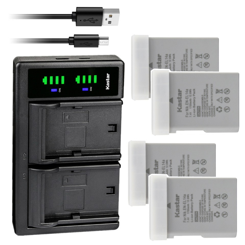 Kastar Wall Charger For Nikon EN-EL14a MH-24 - Perfect For Nikon D3200 DSLR Camera Battery Charging