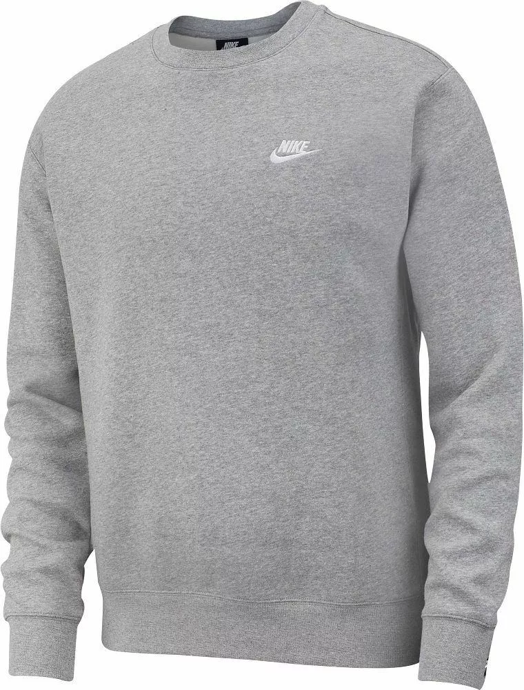 spanning landelijk Dag Men's NIKE Crew Neck Tracksuit Fleece Sweatshirt Grey Sports top size S  193146344593 | eBay