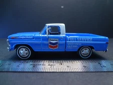 Greenlight 1972 Ford F-100 blue CHEVRON truck - Loose 1:64