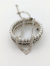 Necklace Bracelet Set Imitation Diamonds and Pearls