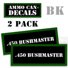 450 BUSHMASTER  Ammo Can Labels Ammunition Case stickers decals 2 pack 3"x1.15"