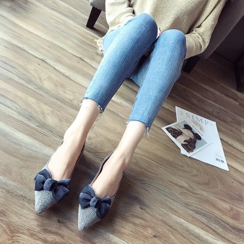 Women's flat shoes Soft soled flat heel shoes Large bow knot women's shoes - Bild 9 von 15