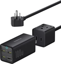 Baseus Charging Station 100W, 5 in 1 Travel Power Strip USB C Charger, with 5...