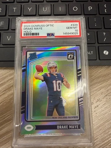 Drake Maye - 2024 Donruss Optic #229 HOLO - PSA 10 Gem Mint - Patriots