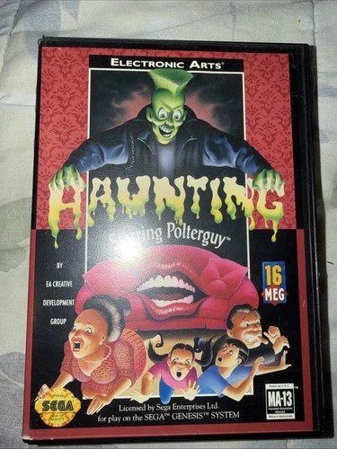 Haunting Starring Polterguy (Sega Genesis, 1993) Authentic Game Cartridge W Case