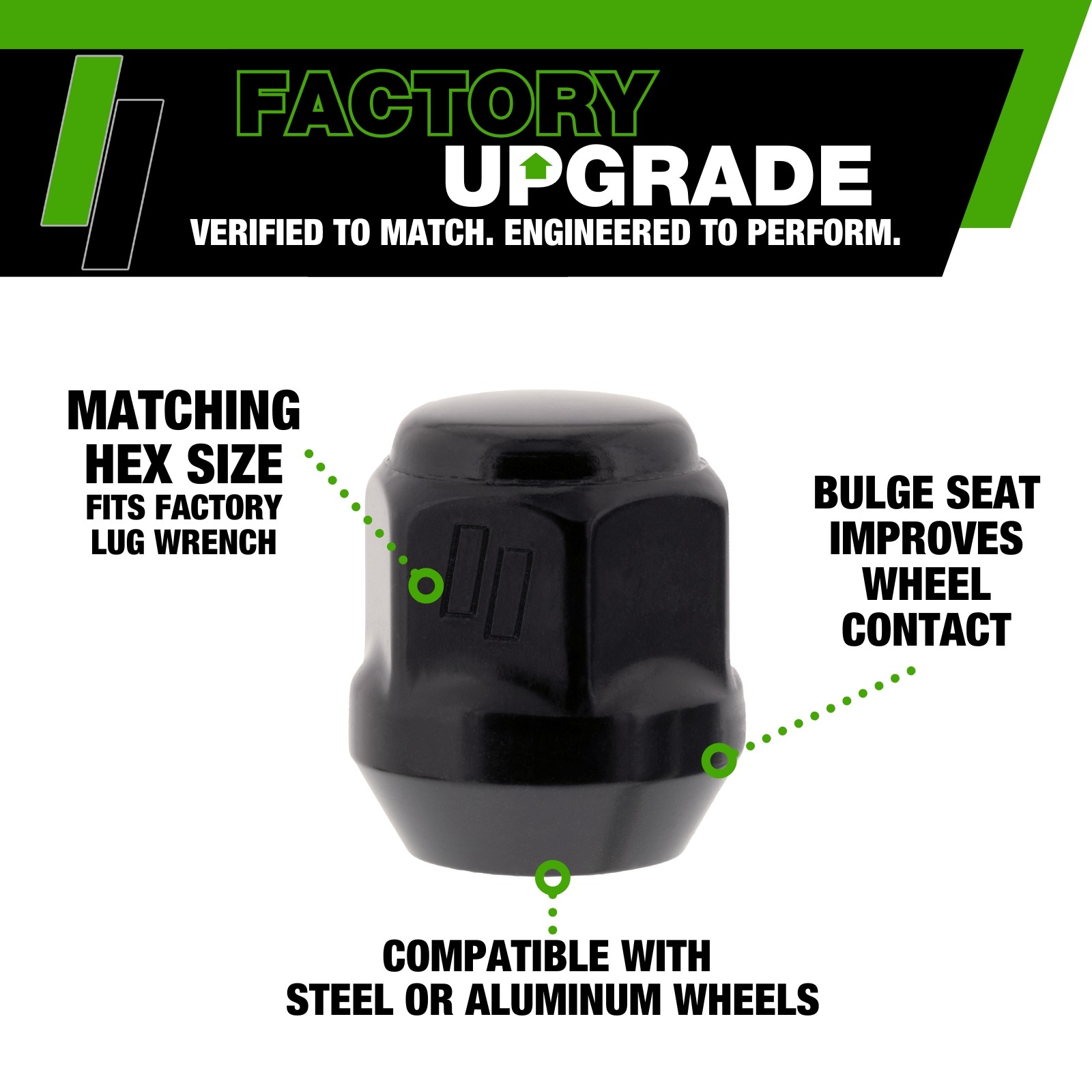 Black Lug Nuts | 2017-2023 Subaru Crosstrek | Factory Wheels