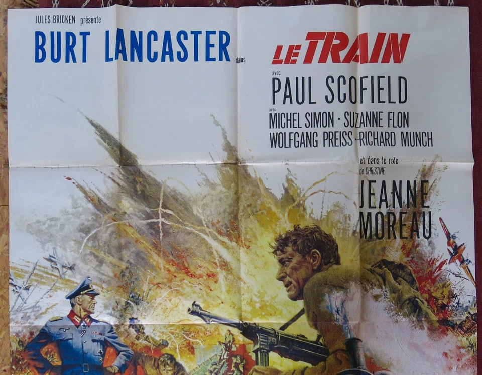 LE TRAIN, affiche ancienne de cinéma du film le train, Burt Lancaster, 160 x 118 - Photo 3/4