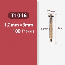 kleine Mini-Rundkopfnägel aus reinem Kupfer-Messing, D=1,2-2,8 mm, Länge 8-55 mm