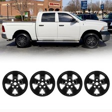 4-pack 17 Gloss Black Wheel Hubcaps For 2013-2018 Dodge Ram 1500