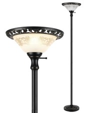 Torchiere Floor Lamps for Living Room, 71" Tall Standing Lamp with Thick Glas...