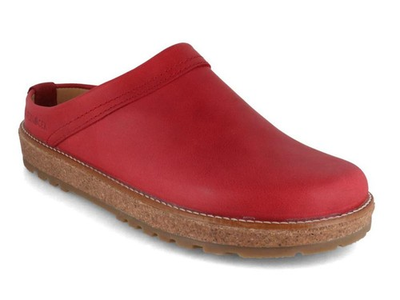 #ad HAFLINGER Men Women Leather Clogs #x27;Travel Classic#x27; red $135.92