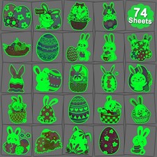 Glow in The Dark Easter Temporary Tattoos for Kids Easter Basket Stuffers - 74 I