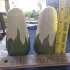 Vintage Shawnee Pottery Corn King White Corn Cob Salt Pepper Shaker Pair 5 1/2"