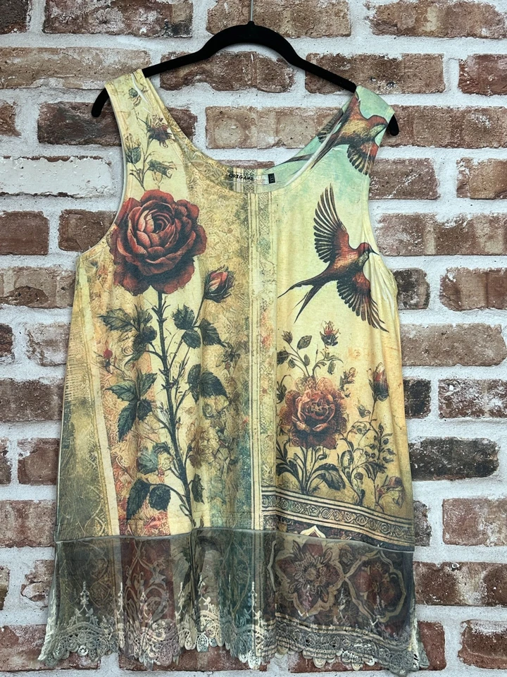 Túnica regata extensor plus size boho bordada vintage em camadas de renda - Imagem 4 de 4