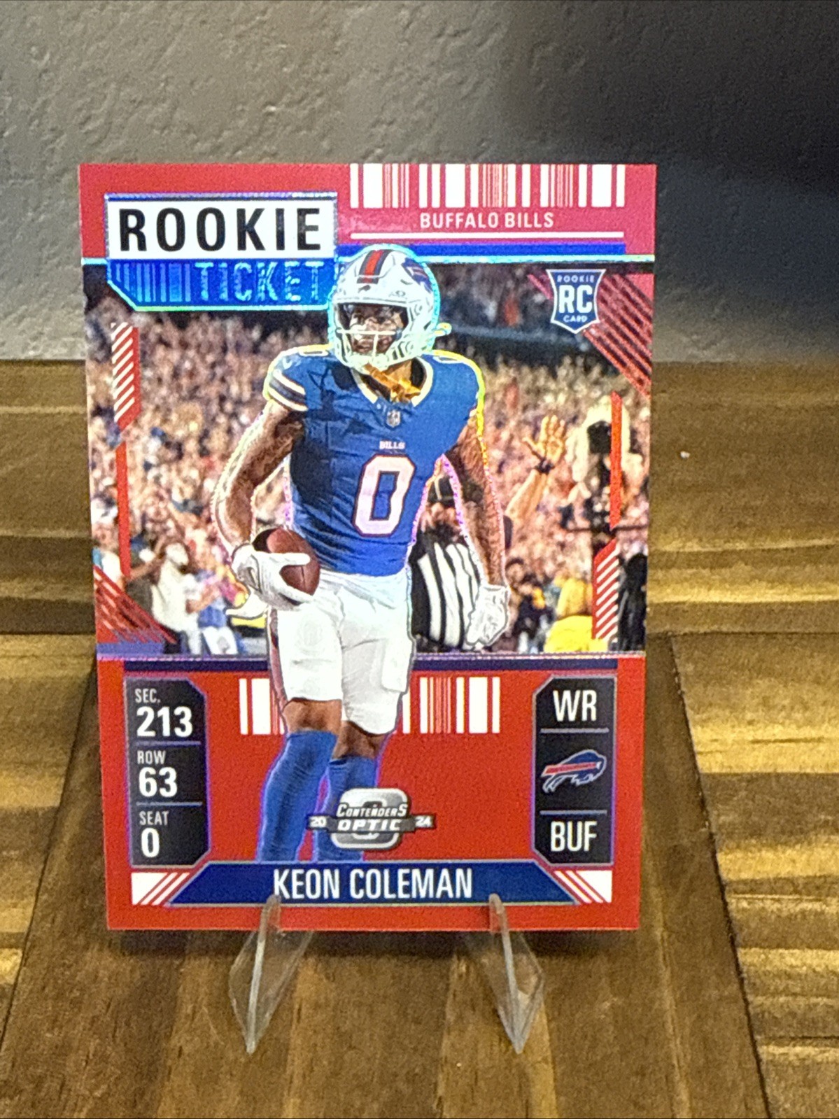 2024 Panini Contenders Optic - Rookie Ticket Keon Coleman #81 Red Prizm 50/199