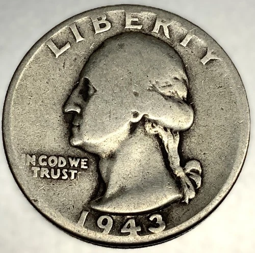 1943 P Washington 90% Silver Quarter Circulated Condition 25c US Coin - 2734