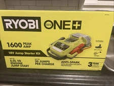 ONE+ 18V Cordless 1600A Jump Starter With LED Work Light Kit Battery & Charger