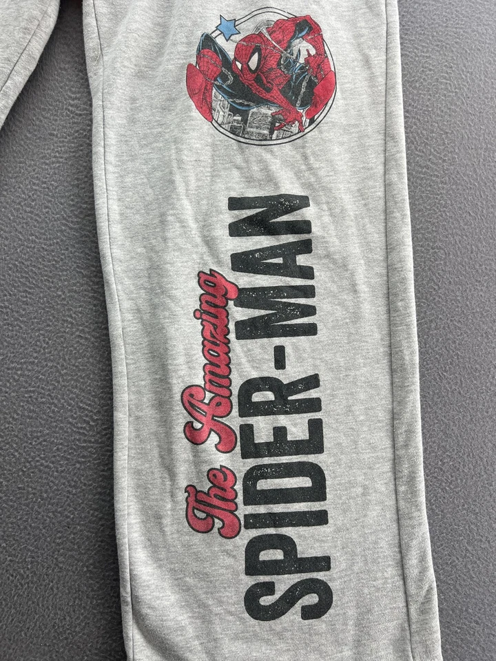 De Colección Pantalones Spider-Man Juveniles Grandes Gris Marvel Salón Pijama Bolsillos con Cordón Foto 3 de 4