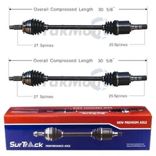 SurTrack Pair Set of 2 Front CV Axle Shafts For Impreza Legacy Outback AWD